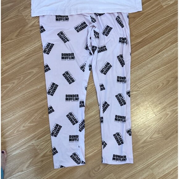 The Office Dunder Mifflin Pajama Set Womens XL Pink White * READ - Picture 5 of 9